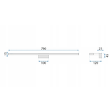 LAMPA VÄGGLAMPA BADRUM LED ÖVER SPEGEL 15W 78CM APP370-1W KROM