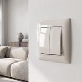 Double Switch with Frame OSTE JNH007-W BEIGE