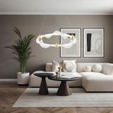 HÄNGANDE LED-LAMPA G010-CP VIT/GULD