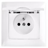 Vienvietīga rozete ar zemējumu un vāciņu OSTE JNH005-G White