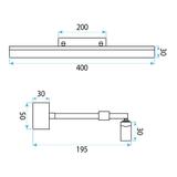 Badrum vägg LED-lampa APP1878-1W 40cm BLACK