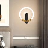 VÄGGLAMPA LED LHJ068-W Svart / Borstad Guld