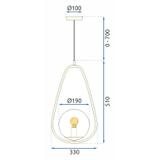 Glaslampa i tak Pendlande Taklampa APP472-1CP Vit
