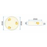 Taklampa Plafond Classic APP872-C 30 cm Guld