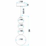 LED taklampa pendel LHJ114-4CP borstat guld