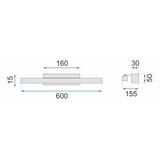 LED-vägglampa Gold 60cm APP834-1W