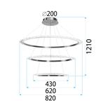 KRISTALLTAKARMATUR LED APP1609-3C GULD