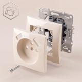 Ühekohaline maandusega pistikupesa + 2x USB-A OSTE JNH003-G Beige