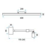 Badrum vägg LED-lampa APP1879-1W 60cm BLACK