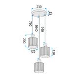 HÄNGENDE TAKLAMPA EBT025-3CP SVART