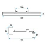Badrum vägg LED-lampa APP1872 40 CM GOLD