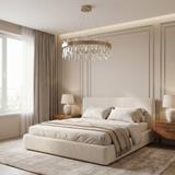 LED-kristall-pendellampa SWE074-1CP 50cm Brushed Gold