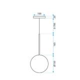 Taklampa Hängande Glasglob SVART KROM 15 cm APP1682-1CP