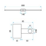 Badrum vägg LED-lampa APP1891-1W 80 cm GOLD