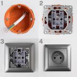 Single grounded socket with frame OSTE JNH001-G Grey