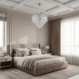 Kristall-pendellampa SWE087-CP 40cm CHROME