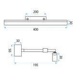Badrum vägg LED-lampa APP1869-1W 40cm CHROME
