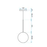 Hängande taklampa glasglob GULD 20 cm APP1683-1CP