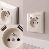 Single grounded socket + USB-A USB-C OSTE JNH004-G Beige