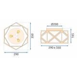 Taklampa 35 cm APP1238-C Guld