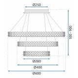 HÄNGLAMPA LED KRISTALL MS008-CP Krom
