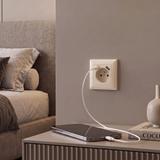 Ühekohaline maandusega pistikupesa + USB-A USB-C OSTE JNH004-G Beige