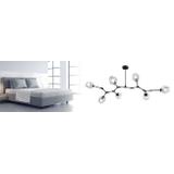 Hänglampa Glasbollar 7 Armar APP505-7C Svart