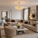 Kristall-pendellampa SWE080-CP 50cm GOLD