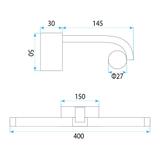 Badrum vägg LED-lampa APP1881-1W 40cm CHROME
