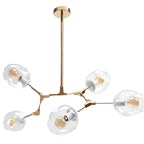 Hänglampa Glasbollar 5 Arm APP506-5C Guld