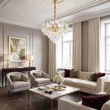 Kristall-pendellampa SWE080-CP 50cm GOLD