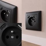 Egyszeres földelt aljzat + USB-A USB-C OSTE JNH004-G Black