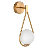 Vägglampa Klot Glas G094-1W Guld Vit