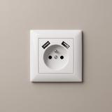 Ühekohaline maandusega pistikupesa + 2x USB-A OSTE JNH003-G White