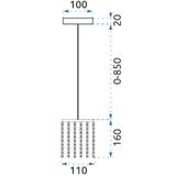 Taklampa Kristall APP730-1CP Silver