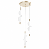 HÄNGLAMPA LED G009-3CPR VIT/GULD