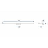 LAMPA WANDLAmpA BADRUM LED ÖVER SPEGEL 18W 90CM APP371-1W KROM