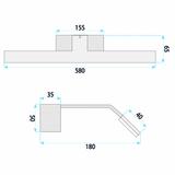 Badrum vägg LED-lampa SWE002-1W 58cm CHROME