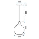 Hängande Taklampa Glasglob 20 cm APP626-1CP