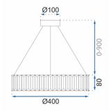 Kristalltaklampa LED APP982-CP