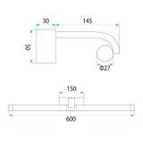 Badrum vägg LED-lampa APP1882-1W 60cm CHROME