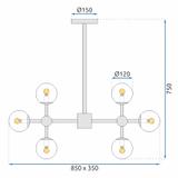 Taklampa i takpendel med 8 glober APP269-8C