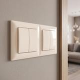 Marco doble para enchufes OSTE JNH014-2F Beige