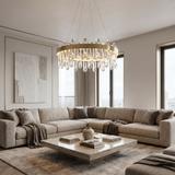 LED-kristall-pendellampa SWE074-1CP 50cm Brushed Gold