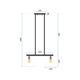 TAKLAMPA I GLAS OCH METALL APP317-2CP
