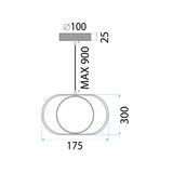 Hängande LED-lampa APP1555-CP Guld