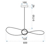 HÄNGLAMPA GENOMBRUTEN LED 60 cm APP651-1CP