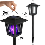 Solcellsdriven LED insektsdödande trädgårdslampa J-22 Svart
