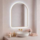 LED-VÄGGSPEGEL 80x60cm CAMLOT Brush Gold