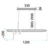 Hängande LED-lampa LHJ040-CP 120 cm SVART